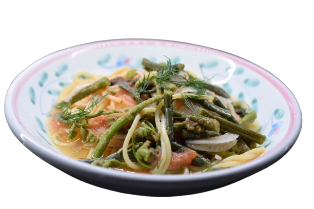 ワラビの冷製スパゲティー